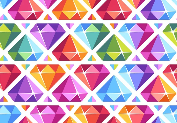 Precious Jewel Seamless Pattern Colorful Diamond Background — Stock Vector