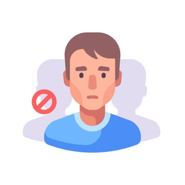 Enfeksiyonu önlemek için kalabalık yerlerden uzak durun. Virüs önleme düz illüstrasyon