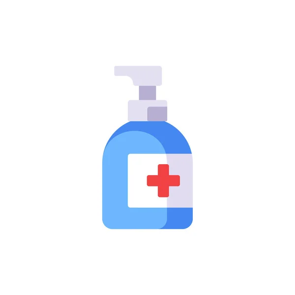 Flaschenillustration Für Händedesinfektionsmittel Flaches Symbol Für Flüssigseifenspender — Stockvektor