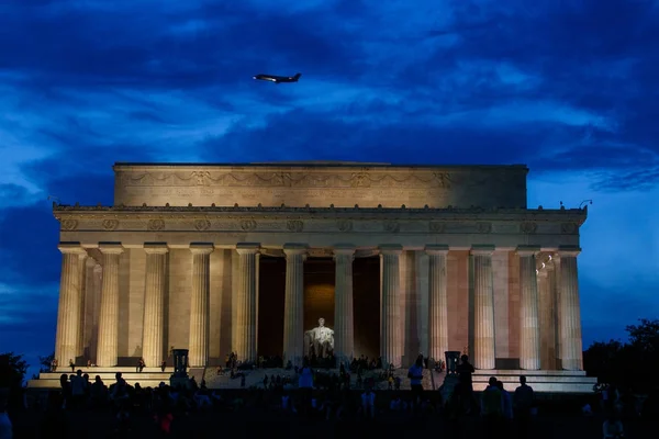 Μνημείο Του Λίνκολν Στην Ουάσιγκτον Την Αυγή Και Ηλιοβασίλεμα — Φωτογραφία Αρχείου