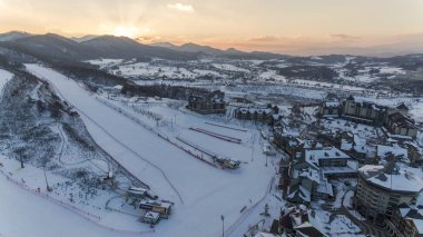 Pyeongchang, Güney Kore: kış Kayak Merkezi Pyeongchang, Güney Kore görünümünü. Pyeongchang, Güney Kore/2016