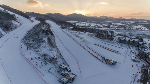 Pyeongchang, Güney Kore: kış Kayak Merkezi Pyeongchang, Güney Kore görünümünü. Pyeongchang, Güney Kore/2016