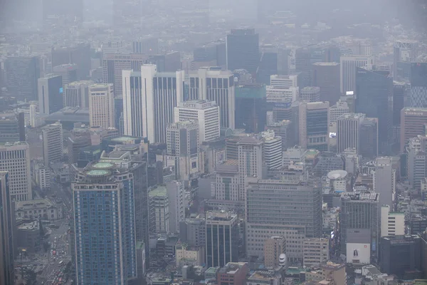 Деловой Район Южнокорейского Города Сеул Высоты Птичьего Полета Декабрь 2015 — стоковое фото
