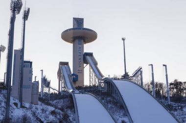 Pyeongchang, Güney Kore: kış Kayak Merkezi Pyeongchang, Güney Kore görünümünü. Pyeongchang, Güney Kore/2016