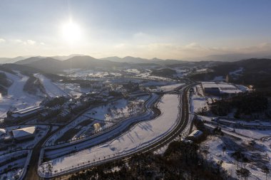 Pyeongchang, Güney Kore: kış Kayak Merkezi Pyeongchang, Güney Kore görünümünü. Pyeongchang, Güney Kore/2016