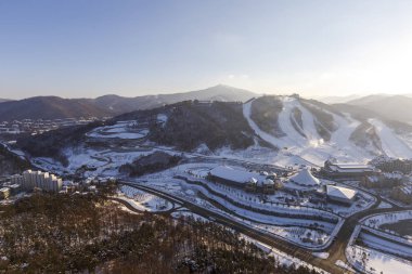 Pyeongchang, Güney Kore: kış Kayak Merkezi Pyeongchang, Güney Kore görünümünü. Pyeongchang, Güney Kore/2016