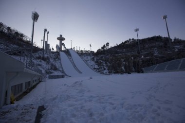 Pyeongchang, Güney Kore: kış Kayak Merkezi Pyeongchang, Güney Kore görünümünü. Pyeongchang, Güney Kore/2016