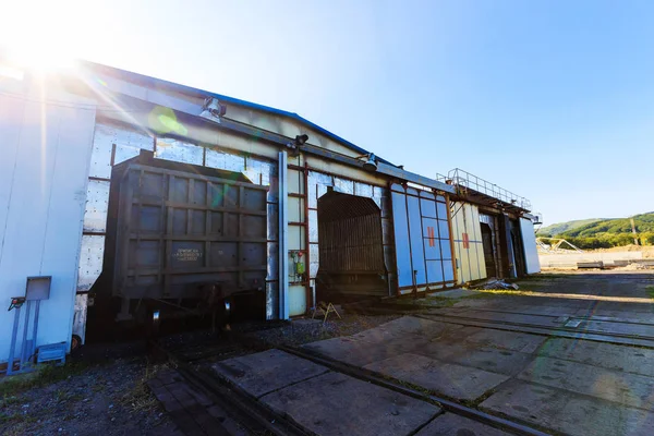 Nakhodka Russia Circa August 2017 Box Car Containing Coal Moving – stockfoto