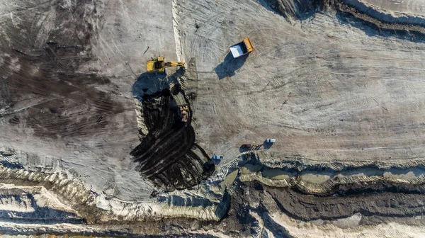 Sección Carbón Primorsky Krai Rusia Marzo 2017 Tiza Excavadora Vierte — Foto de Stock