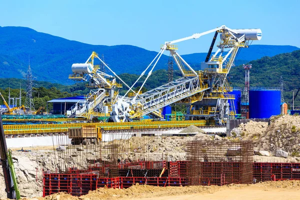 Nakhodka Rússia Circa August 2017 Terminais Carvão Porto Nakhodka Maior — Fotografia de Stock