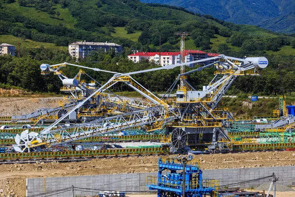 Nakhodka Rússia Circa August 2017 Terminais Carvão Porto Nakhodka Maior — Fotografia de Stock