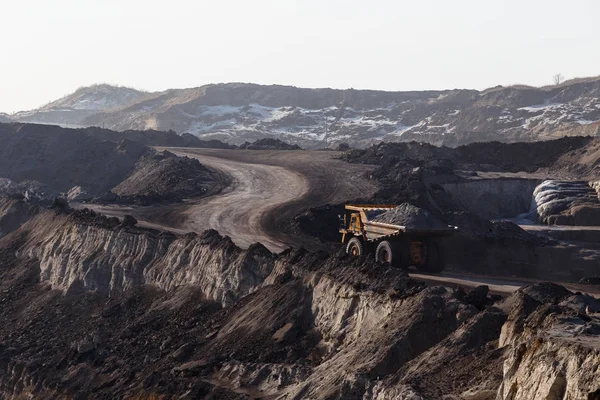 Sección Carbón Mina Carbón Extracción Minerales Útiles Minería Carbón Máquinas — Foto de Stock