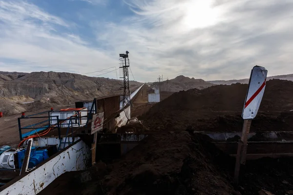 Coal Section Coal Mine Extraction Useful Minerals Coal Mining Coal — Stock Photo, Image