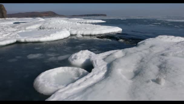 Floating Ice Sea Shore — Stock Video