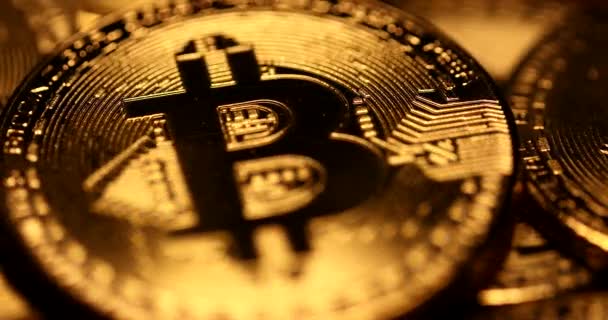 Bitcoin Btc Virtuális Internetes Cryptocurrency — Stock videók