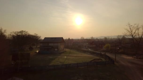顶部空中 Viev Udege 的小镇和土著人民的偏远村庄 传统的生活方式 真实性 — 图库视频影像