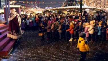 31 Aralık 2018 - Moskova, Rusya - Yeni yıl arifesinde Kızıl Meydan. Moskova 'daki Kızıl Meydan' da şenlikler.