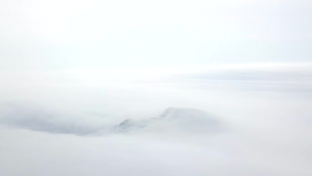 Tirer d'en haut. Île déserte verte dans le brouillard. L'île réservée de Petrov dans la réserve Lazovsky dans le brouillard. L'île avec le seul bosquet d'if du monde .