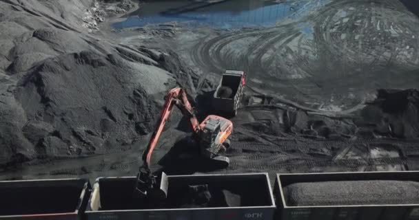 Primavera 2019 Nakhodka Território Primorsky Vista Superior Porto Carvão Carregando — Vídeo de Stock