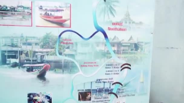 2019 April Bangkok Thailand Chao Phraya River Barker Guide Inbjuder — Stockvideo