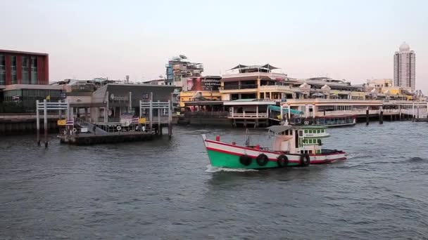 Avril 2019 Thaïlande Bangkok Rivière Chao Phraya Bangkok Sloumotion Bateau — Video