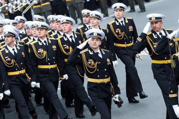 Maj 2015 Władywostok Rosja Obchody Dnia Zwycięstwa Władywostoku Wojskowi Różnym — Zdjęcie stockowe