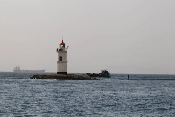 May 2015 Vladivostok Russia Tokarevsky Lighthouse Vladivostok Oldest Lighthouse Sea — Stock Photo, Image