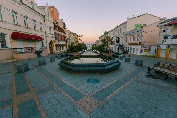 Verão 2015 Vladivostok Rússia Rua Turística Almirante Fokin Cidade Vladivostok — Fotografia de Stock