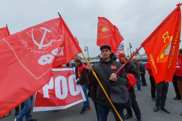 Winter 2015 Vladivostok Rusland Een Processie Boodschap Van Het Begin — Stockfoto