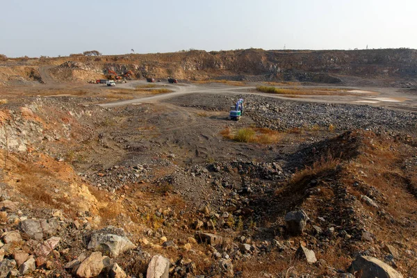 Fotografía Industrial Estudio Panorámico Una Cantera Para Extracción Piedra Natural — Foto de Stock