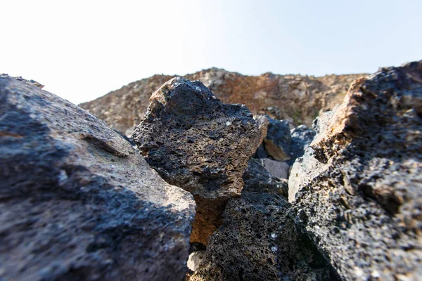 Fotografia Industrial Pedra Vulcânica Pedreira Pedra Natural Para Fabricação Blocos — Fotografia de Stock