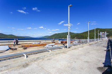Sanayi fotoğrafçılığı. Amur bölgesindeki Zeya hidroelektrik santralinin üst kısmı.