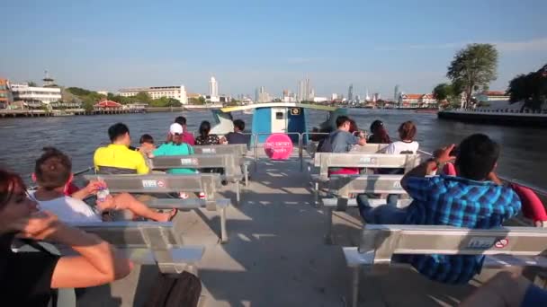 Wiosna 2019 Bangkok Tajlandia Wycieczka Statkiem Rzece Chao Phraya Bangkoku — Wideo stockowe