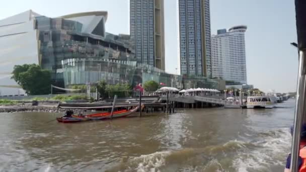 Primavera 2019 Bangkok Tailandia Slow Motion Vista Desde Barco Turístico — Vídeos de Stock