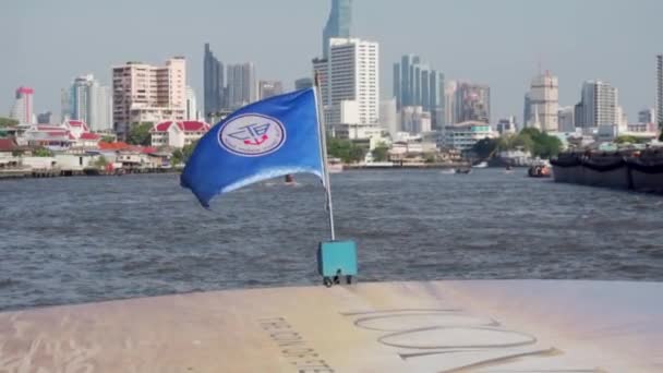 Sommer 2019 Bangkok Thailand Turistbådtur Langs Bangkok Floden Chao Phraya – Stock-video