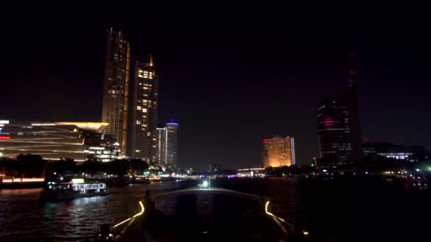 Été 2019 Bangkok Thaïlande Une Promenade Nocturne Sur Bateau Touristique — Video