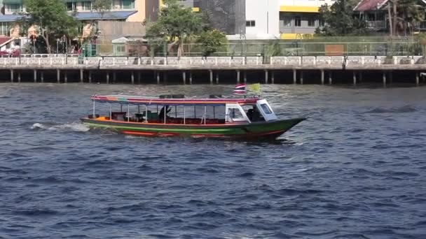 Lato 2019 Bangkok Tajlandia Wycieczka Statkiem Turystycznym Wzdłuż Rzeki Chao — Wideo stockowe