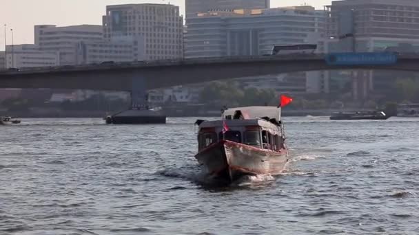Verano 2019 Bangkok Tailandia Paseo Barco Turístico Largo Del Río — Vídeo de stock