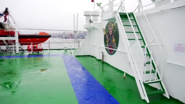 Våren 2019 Vladivostok Ryssland Passagerarfärjan Estern Dream Vladivostok Japan Sydkorea — Stockvideo