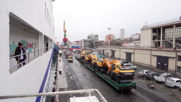 Весна 2019 Владивосток Росія Пасажирський Пором Estern Dream Владивостоку Вид — стокове відео