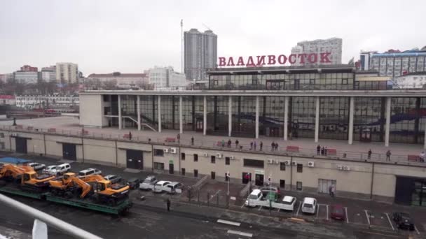Forår 2019 Vladivostok Rusland Passagerfærge Estern Dream Vladivostok Udsigt Havet – Stock-video