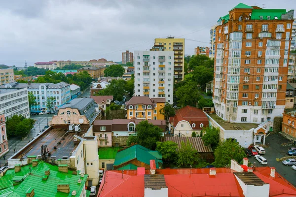 Літо 2015 Владивосток Росія Центральна Частина Владивостока Висоти Вид Зверху — стокове фото