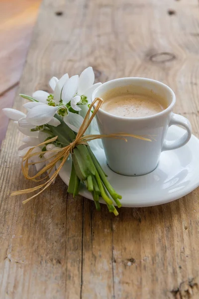 kardelen ahşap bir masa üzerinde bir demet