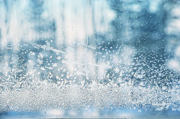 Gelo poco profondo sulla finestra — Foto Stock