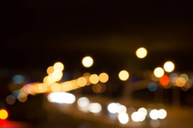 ışık gece, bokeh şehir