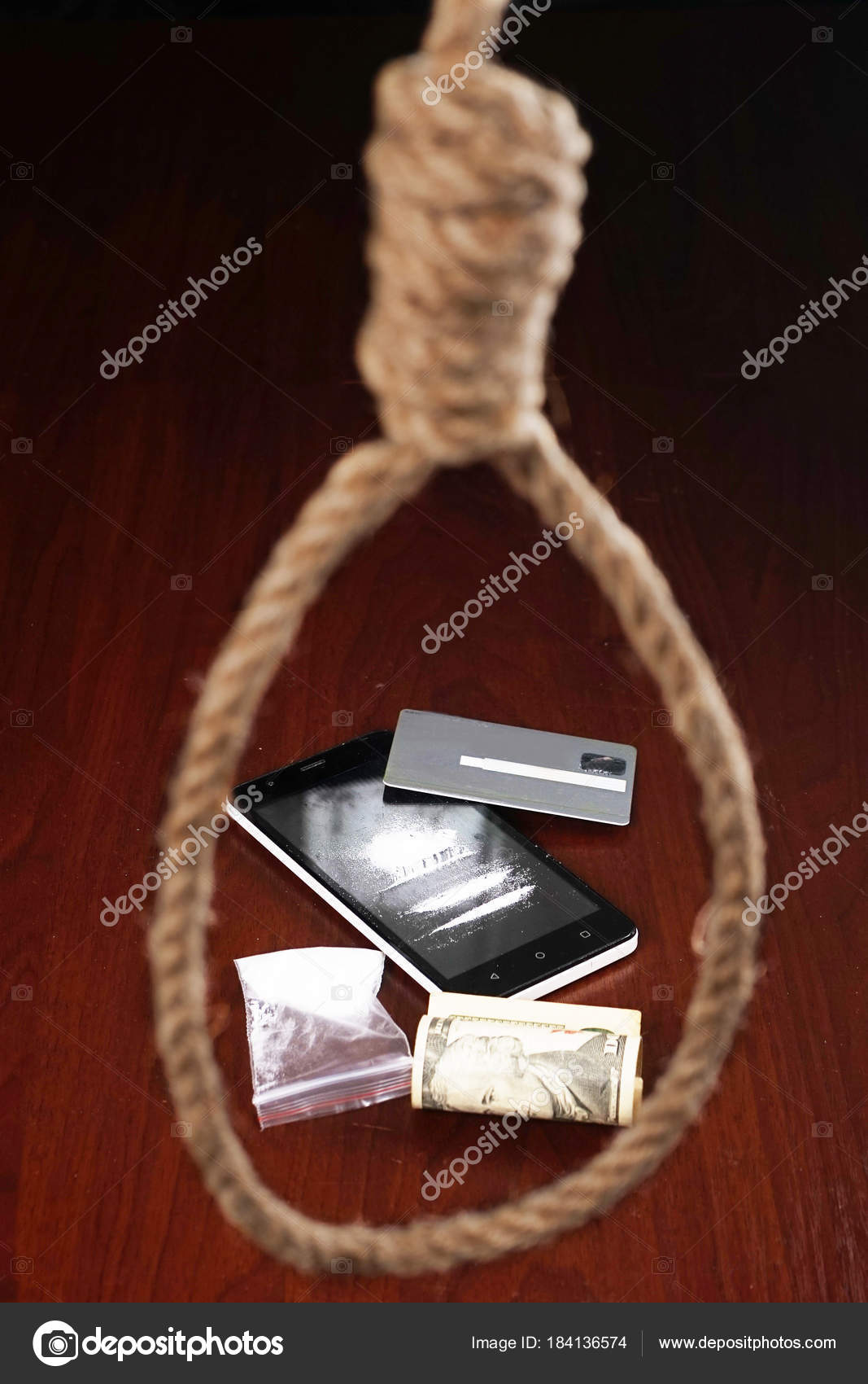 Concept The Noose Hanging From The Ceiling Which Are Drugs