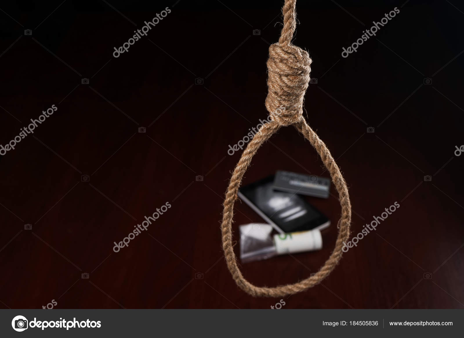 Concept The Noose Hanging From The Ceiling Which Are Drugs