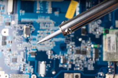 Havya anakart arka planı. Macrophotography.