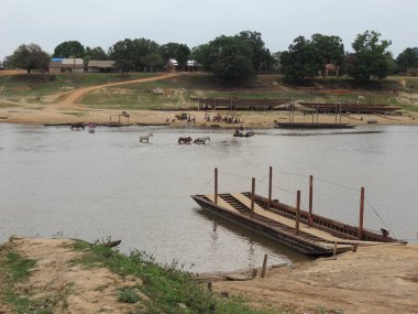 Fleuve içinde feribot. Bolivya, Güney Amerika.