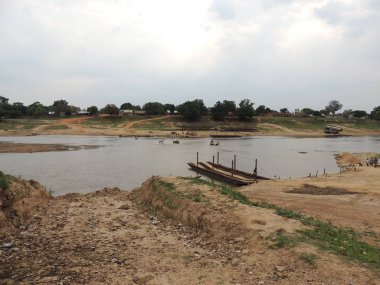 Fleuve içinde feribot. Bolivya, Güney Amerika.